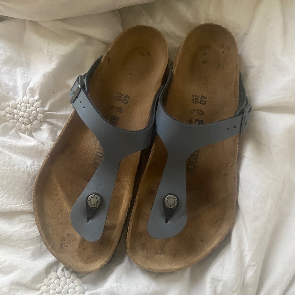 Metallic blue Birkenstocks